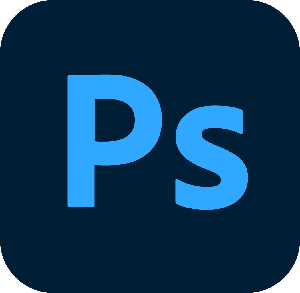 Adobe Photoshop logo blue background with Ps letters