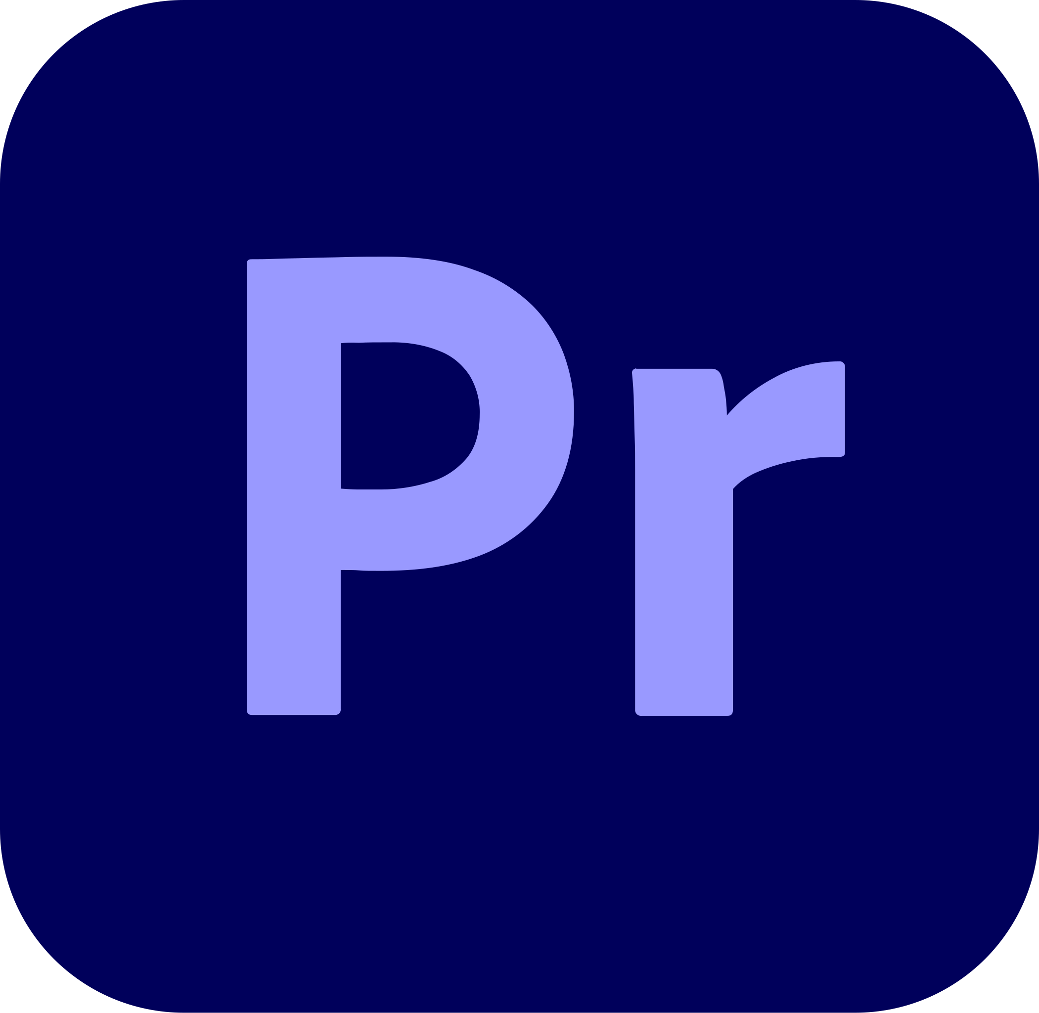 Adobe Premiere Pro logo indigo background with Pr letters