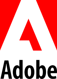 Adobe logo red background with white Adobe text